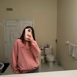 Vintage Hollister blush pink half zip size small